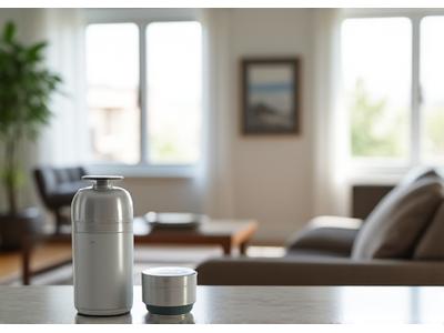 Air purifier and water filter in a modern home setting