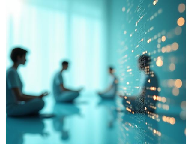 Illustration of a personalized dashboard with various health data points and content cards, representing AI-powered content recommendations.